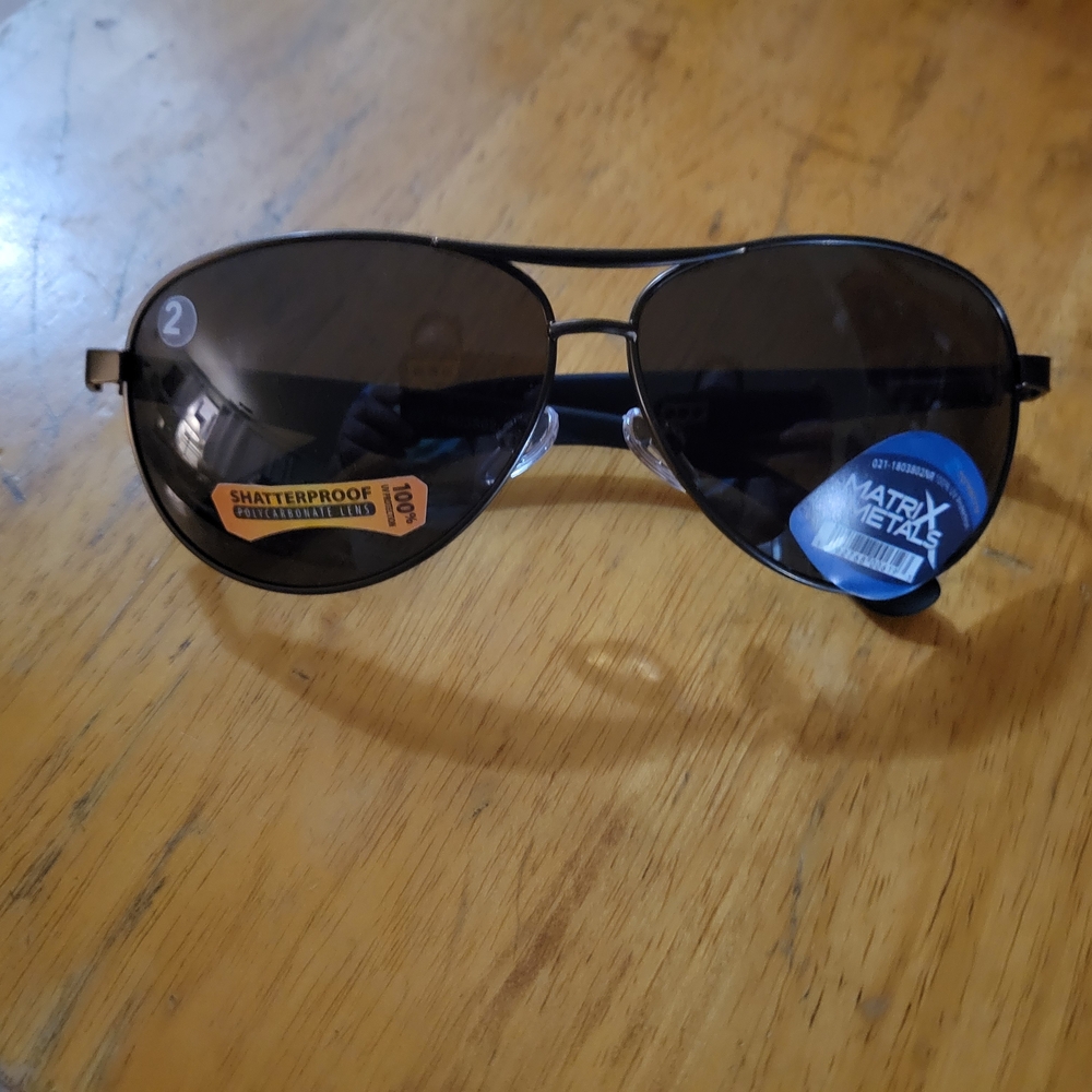 Men's Aviator Sunglasses - Black Lens, Black Frame